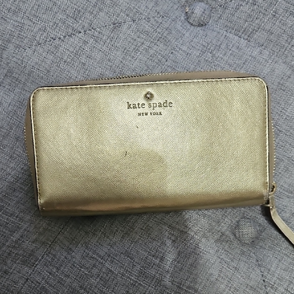 Kate Spade Metallic Gold Zip Wallet